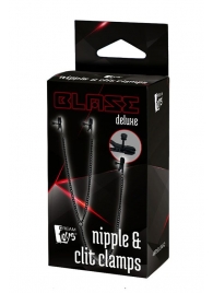 Черные зажимы на соски и клитор на цепочке DELUXE NIPPLE   CLIT CLAMPS - Dream Toys - купить с доставкой в Иркутске