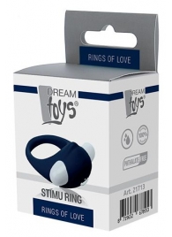 Гладкое синее эрекционное виброкольцо STIMU RING - Dream Toys - в Иркутске купить с доставкой