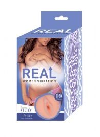 Телесный вибромастурбатор-вагина Real Women Vibration - Real - в Иркутске купить с доставкой