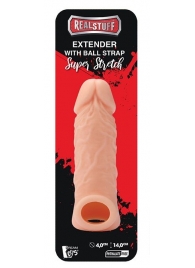 Телесная насадка EXTENDER WITH BALL STRAP 5.5 - 14 см. - Dream Toys - в Иркутске купить с доставкой