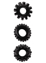 Набор из 3 черных эрекционных колец SET OF 3 COCKRINGS - Dream Toys - в Иркутске купить с доставкой