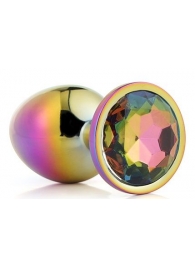 Голографическая анальная втулка с радужным кристаллом - 7,1 см. - Dream Toys - купить с доставкой в Иркутске