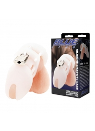 Белая клетка целомудрия Silicone Chastity Cage - BlueLine - купить с доставкой в Иркутске