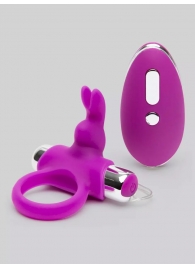 Лиловое виброкольцо с пультом ДУ Remote Control Cock Ring - Happy Rabbit - в Иркутске купить с доставкой