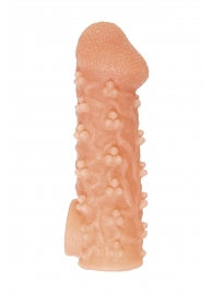 Телесная закрытая насадка с пучками шишечек Cock Sleeve Size S - 13,8 см. - KOKOS - в Иркутске купить с доставкой