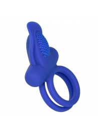 Синее перезаряжаемое эрекционное кольцо Silicone Rechargeable Dual Pleaser Enhancer - California Exotic Novelties - в Иркутске купить с доставкой