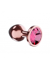 Пробка цвета розового золота с малиновым кристаллом Diamond Ruby Shine S - 7,2 см. - Lola Games - купить с доставкой в Иркутске