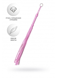 Розовый флоггер Anonymo - 64 см. - ToyFa - купить с доставкой в Иркутске Розовый флоггер Anonymo - 64 см. - ToyFa - купить с доставкой в Иркутске