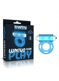 Голубое, светящееся в темноте эрекционное виброкольцо Lumino Play Vibrating Penis Ring - Lovetoy - в Иркутске купить с доставкой