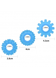 Набор из 3 голубых, светящихся в темноте эрекционных колец Lumino Play - Lovetoy - в Иркутске купить с доставкой