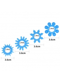 Набор из 4 голубых, светящихся в темноте эрекционных колец Lumino Play - Lovetoy - в Иркутске купить с доставкой