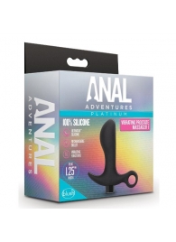 Черный анальный вибратор Silicone Vibrating Prostate Massager 01 - 10,8 см. - Blush Novelties - в Иркутске купить с доставкой