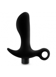 Черный анальный вибратор Silicone Vibrating Prostate Massager 01 - 10,8 см. - Blush Novelties - в Иркутске купить с доставкой