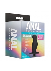 Черный анальный вибромассажёр Silicone Vibrating Prostate Massager 02 - 10,8 см. - Blush Novelties - в Иркутске купить с доставкой