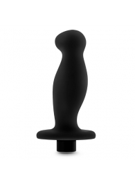 Черный анальный вибромассажёр Silicone Vibrating Prostate Massager 02 - 10,8 см. - Blush Novelties - в Иркутске купить с доставкой