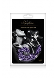 Зажимы для сосков с фиолетовой цепочкой Sweet Caress Nipple Chain - Sweet Caress - купить с доставкой в Иркутске