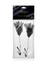 Зажимы для сосков с черными перьями Sweet Caress Feather Nipple Clumps - Sweet Caress - купить с доставкой в Иркутске