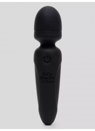 Черный мини-wand Sensation Rechargeable Mini Wand Vibrator - 10,1 см. - Fifty Shades of Grey