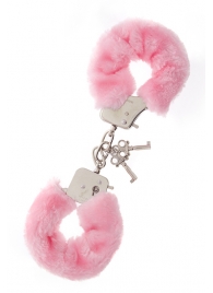 Металлические наручники с розовой меховой опушкой METAL HANDCUFF WITH PLUSH PINK - Dream Toys - купить с доставкой в Иркутске