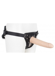 Пустотелый страпон Harness CLASSIC с бандажом - 19,5 см. - LOVETOY (А-Полимер) - купить с доставкой в Иркутске