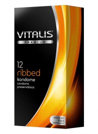 Ребристые презервативы VITALIS PREMIUM ribbed - 12 шт. - Vitalis - купить с доставкой в Иркутске