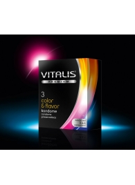 Цветные ароматизированные презервативы VITALIS PREMIUM color   flavor - 3 шт. - Vitalis - купить с доставкой в Иркутске