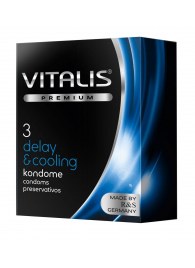 Презервативы VITALIS PREMIUM delay   cooling с охлаждающим эффектом - 3 шт. - Vitalis - купить с доставкой в Иркутске