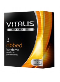 Ребристые презервативы VITALIS PREMIUM ribbed - 3 шт. - Vitalis - купить с доставкой в Иркутске