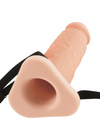 Телесный реалистичный фаллоимитатор с полостью Silicone Hollow Extension - 20 см. - Pipedream - купить с доставкой в Иркутске