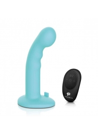 Голубая изогнутая насадка 6in Remote Control Ripple P-Spot G-Spot на черных трусиках - 16 см. - Pegasus - купить с доставкой в Иркутске