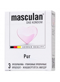 Супертонкие презервативы Masculan Pur - 3 шт. - Masculan - купить с доставкой в Иркутске