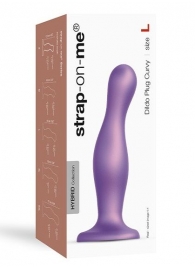 Фиолетовая насадка Strap-On-Me Dildo Plug Curvy size L - Strap-on-me - купить с доставкой в Иркутске