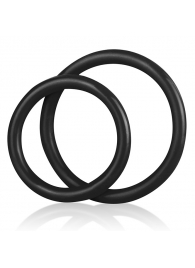 Набор из двух черных силиконовых колец разного диаметра SILICONE COCK RING SET - BlueLine - в Иркутске купить с доставкой