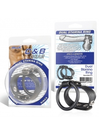 Двойное кольцо выносливости на пенис DUAL STAMINA RING - BlueLine - в Иркутске купить с доставкой