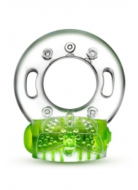 Зеленое эрекционное виброкольцо Arouser Vibrating C-Ring - Blush Novelties - в Иркутске купить с доставкой