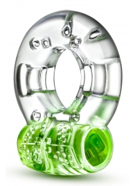 Зеленое эрекционное виброкольцо Arouser Vibrating C-Ring - Blush Novelties - в Иркутске купить с доставкой