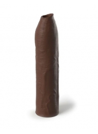 Коричневая насадка-удлинитель Uncut Silicone Penis Enhancer - 17,8 см. - Pipedream - в Иркутске купить с доставкой