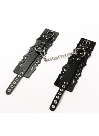 Узорчатые кожаные оковы с регулируемыми ремешками - Crazy Handmade - купить с доставкой в Иркутске