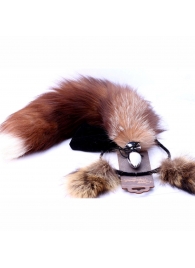 Игровой комплект: серебристая анальная пробка с пушистым хвостом и ободок-ушки - Crazy Handmade - купить с доставкой в Иркутске