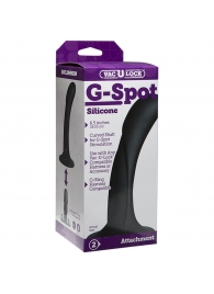 Черная изогнутая насадка Vac-U-Lock G-Spot - 16,5 см. - Doc Johnson - купить с доставкой в Иркутске