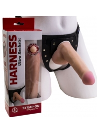 Страпон Harness из двух предметов: трусики с плугом и насадка-фаллос - 17 см. - LOVETOY (А-Полимер) - купить с доставкой в Иркутске