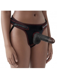 Женский темнокожий страпон Easy Strapon Set 7 Inch - 18 см. - Lovetoy - купить с доставкой в Иркутске