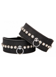 Черные поножи Diamond Studded Ankle Cuffs - Shots Media BV - купить с доставкой в Иркутске