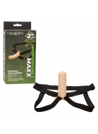 Телесный фаллопротез из силикона Extension with Harness - 15,75 см. - California Exotic Novelties - купить с доставкой в Иркутске