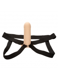 Телесный фаллопротез из силикона Extension with Harness - 15,75 см. - California Exotic Novelties - купить с доставкой в Иркутске