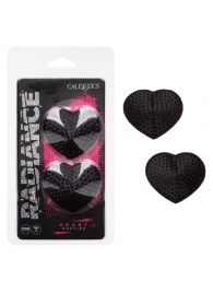 Черные пэстисы в форме сердечек Heart Pasties - California Exotic Novelties - купить с доставкой в Иркутске