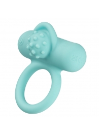 Аквамариновое эрекционное виброкольцо Silicone Rechargeable Nubby Lover’s Delight - California Exotic Novelties - в Иркутске купить с доставкой