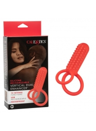 Красное эрекционное кольцо Silicone Rechargeable Vertical Dual Enhancer - California Exotic Novelties - в Иркутске купить с доставкой