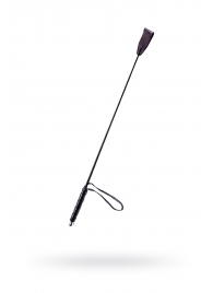 Чёрный стек с кожаной ручкой - 58 см. - Sitabella - купить с доставкой в Иркутске