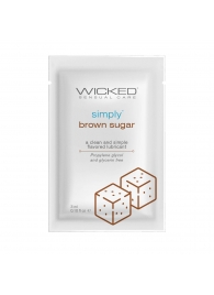 Саше лубриканта на водной основе Simply Aqua Brown Sugar с ароматом коричневого сахара - 3 мл. - Wicked - купить с доставкой в Иркутске